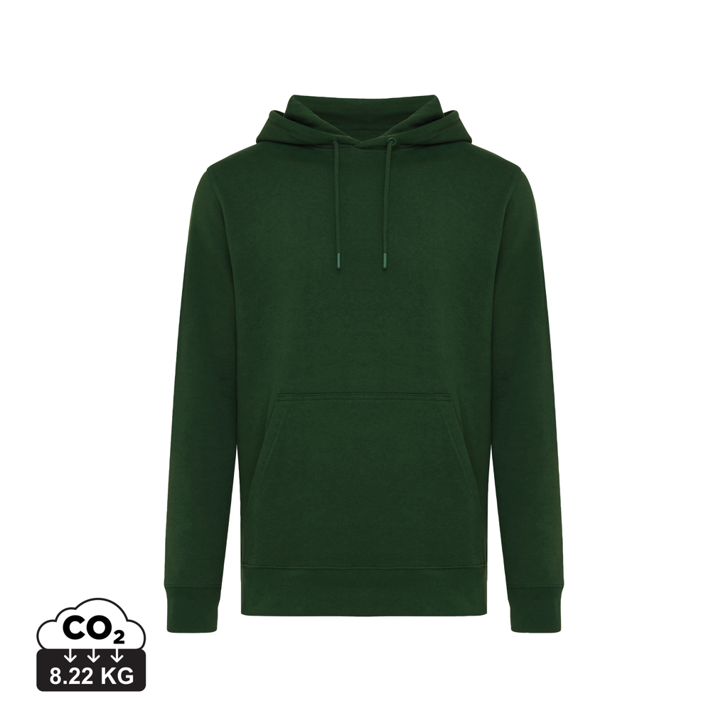Sweat à capuche unisexe promotionnel coton bio Rila Iqoniq forest green